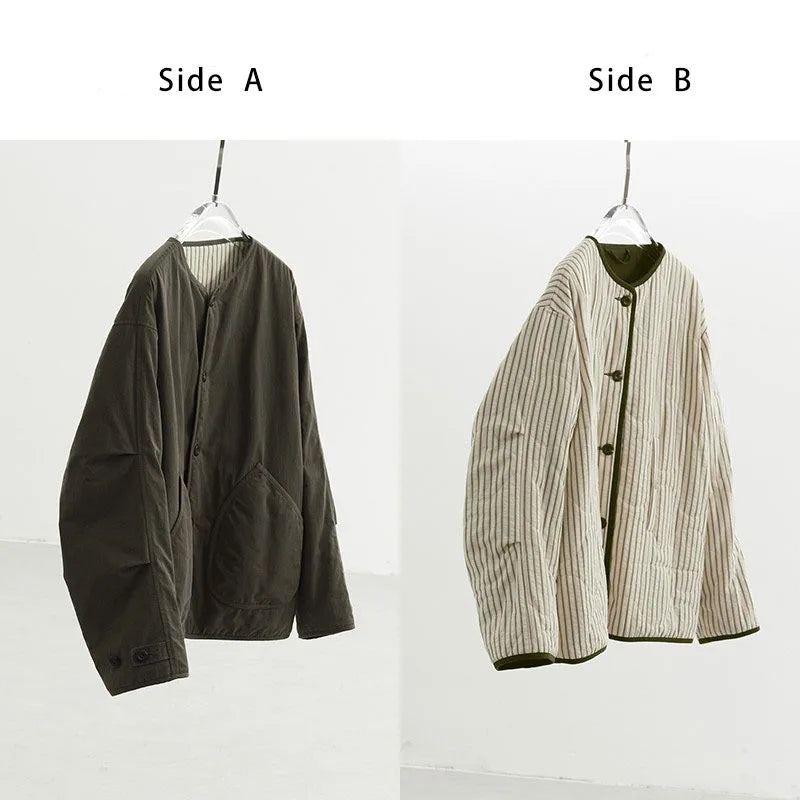 Women colour block puffer jacket reversible short petite fit