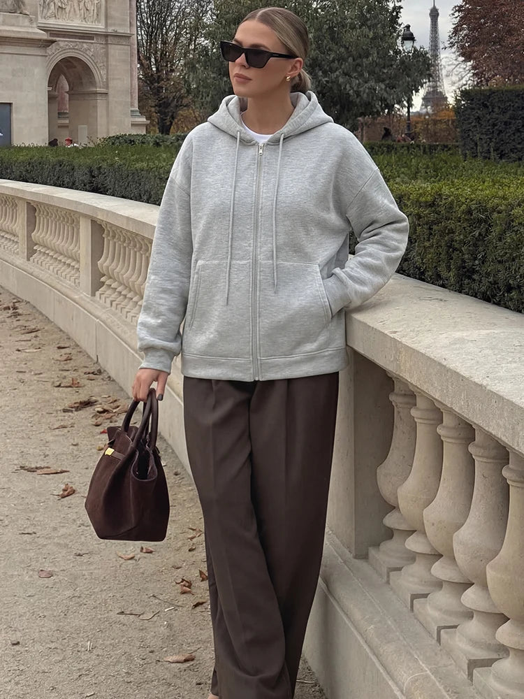 Women's Zip Hoodie | Long Sleeve, Large Pockets