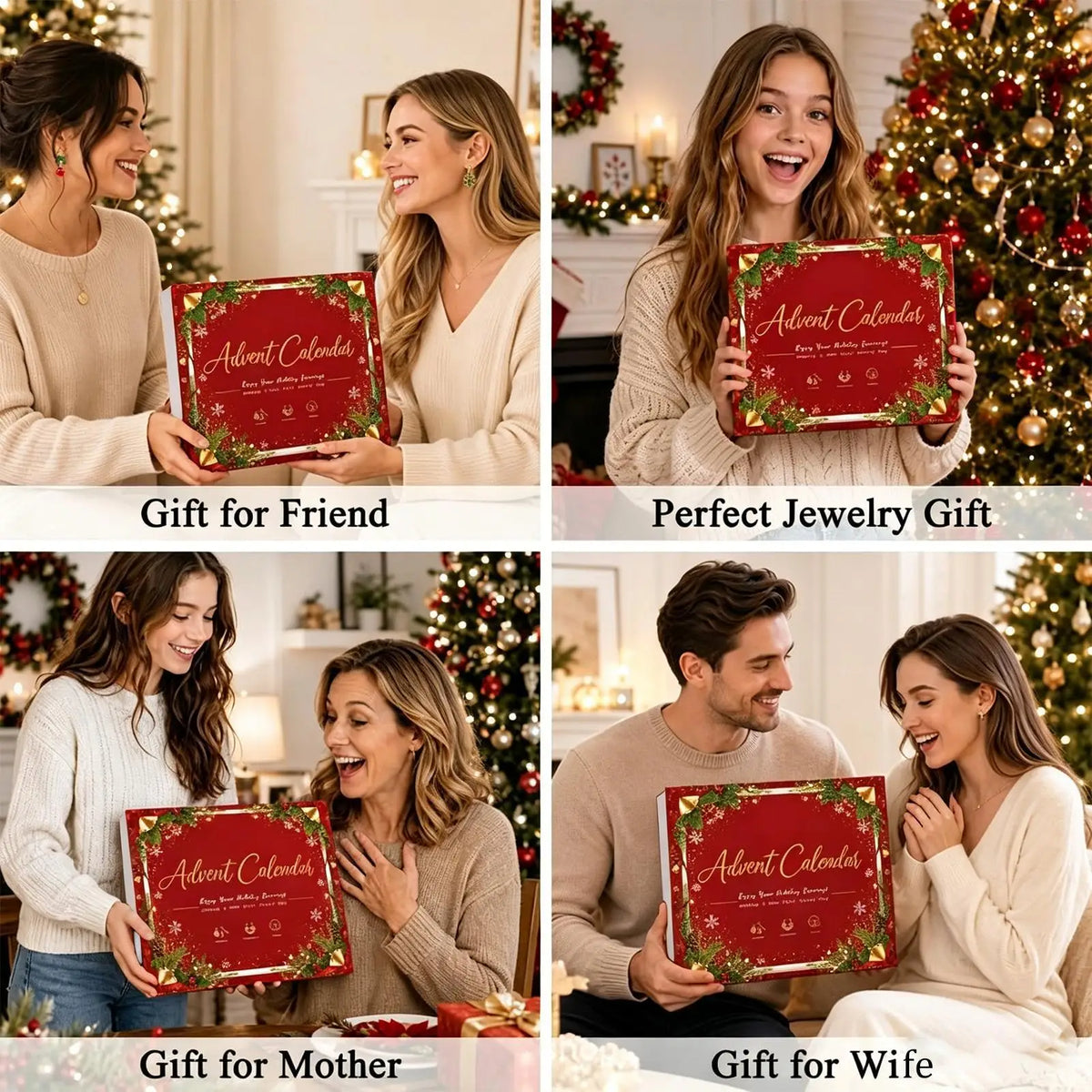 Jewellery Advent Calendar 24 Days Womens Dangle Earring Gift Set