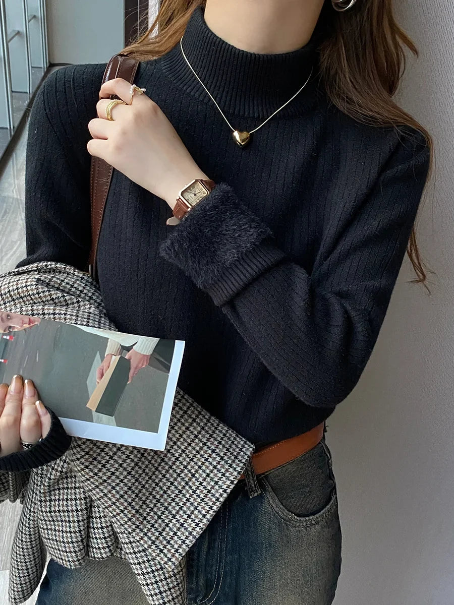 Women's Sweater | Polo Neck, Winter, Fleece Lined