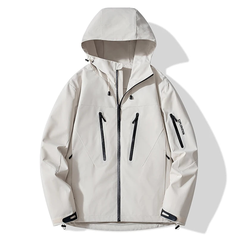 Women men waterproof jacket windproof hooded lightweight rain jacket