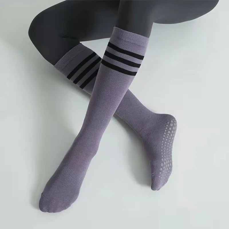 Pilates Yoga Socks | Women's, Non Slip, Cotton | Mid Calf Length