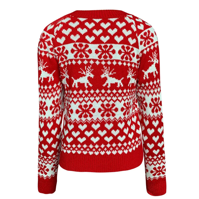 Christmas Jumper | Womens Snowflake Knit Sweater, Festive Winter Pullover