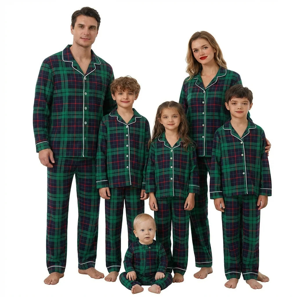 Christmas Pyjamas | Family Matching Plaid, 2 Piece Sets for Adults and Kids