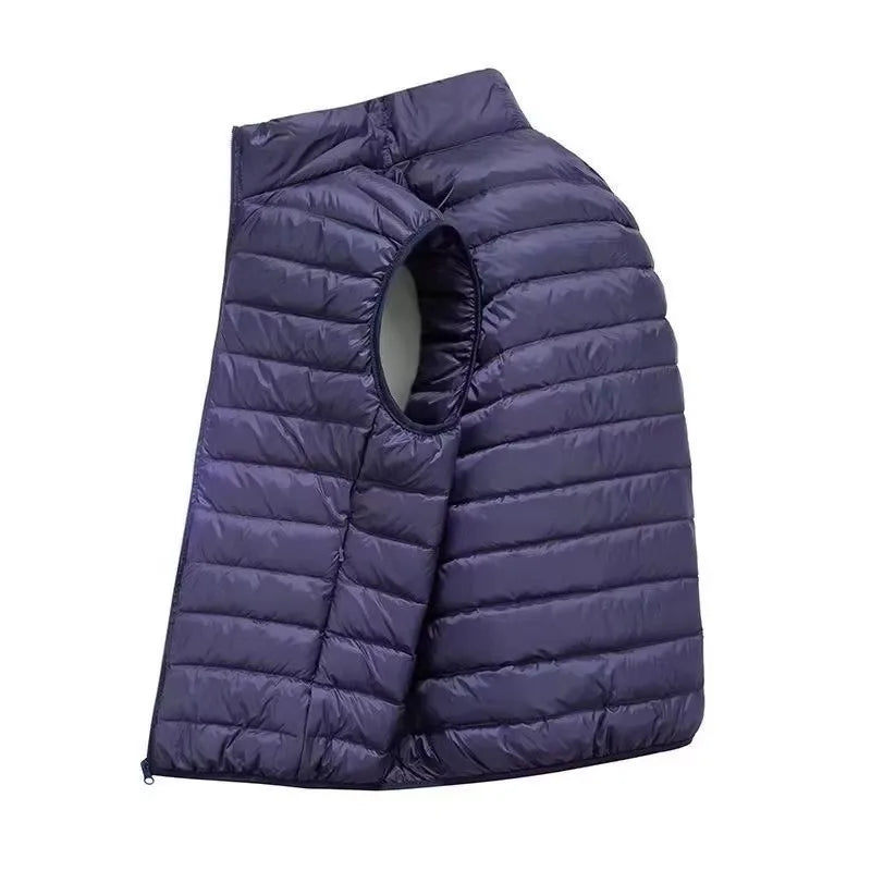 Mens padded vest stand collar with zipper and thick winter warm design