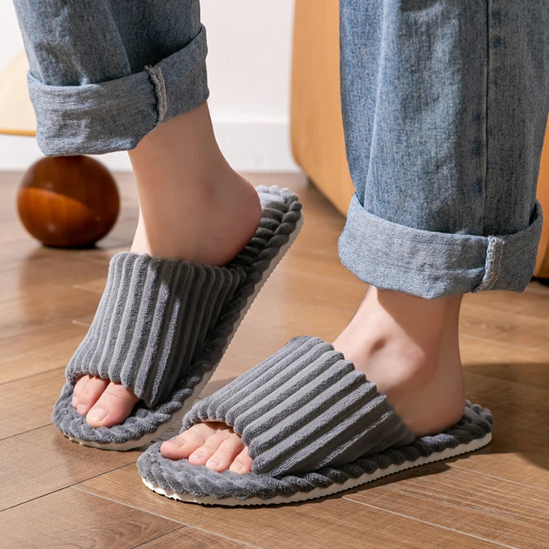 Men's Open Toe Slippers | Slip-On, Breathable | Indoor House Shoes