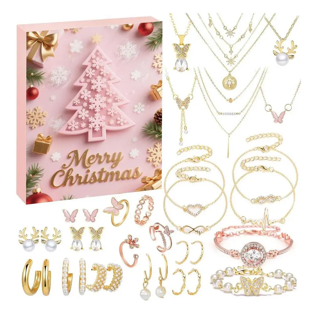 Jewelry Advent Calendar 24 Days Womens Earring Bracelet Set
