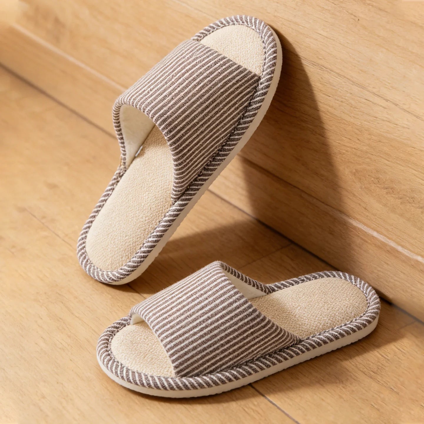 Men's Slippers | Breathable Linen, Slip-On, Open Toe | Spring Summer