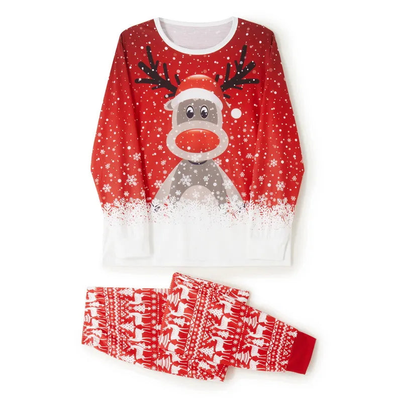 Christmas Pyjamas | Women's Reindeer Print, Festive Loungewear Sleep Set
