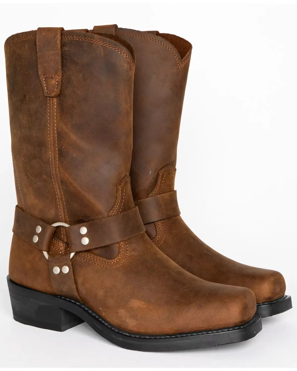 Men's Western Boots | Slip-On, Mid-Calf, PU Leather