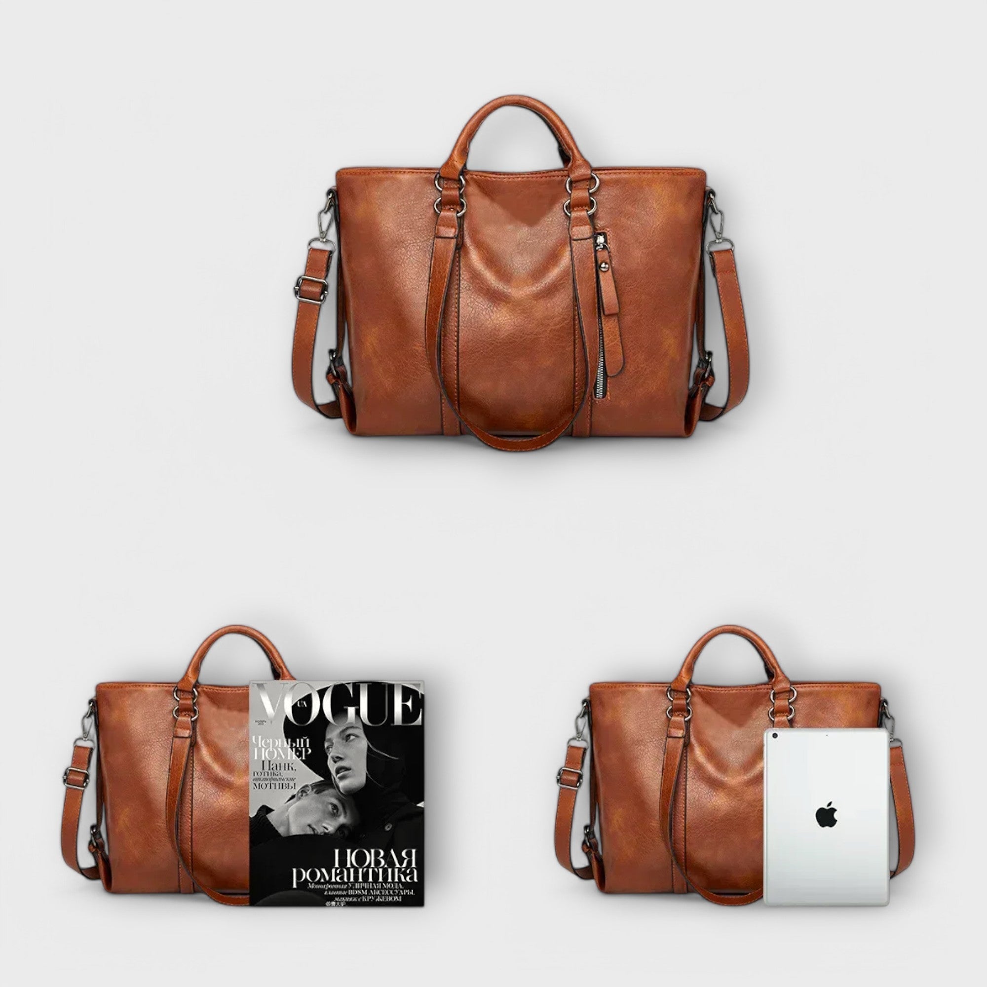 Women's Leather Bag | Large, Spacious Tote | Brown, Black, Blue