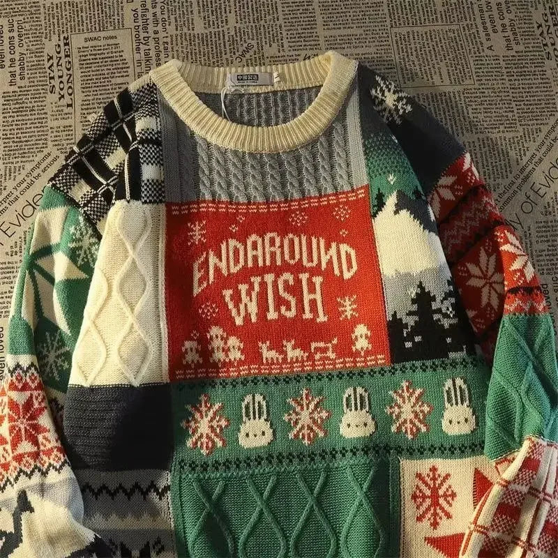 Christmas Jumper | Unisex Loose Fit, Cable Knit Pullover, Festive Sweater
