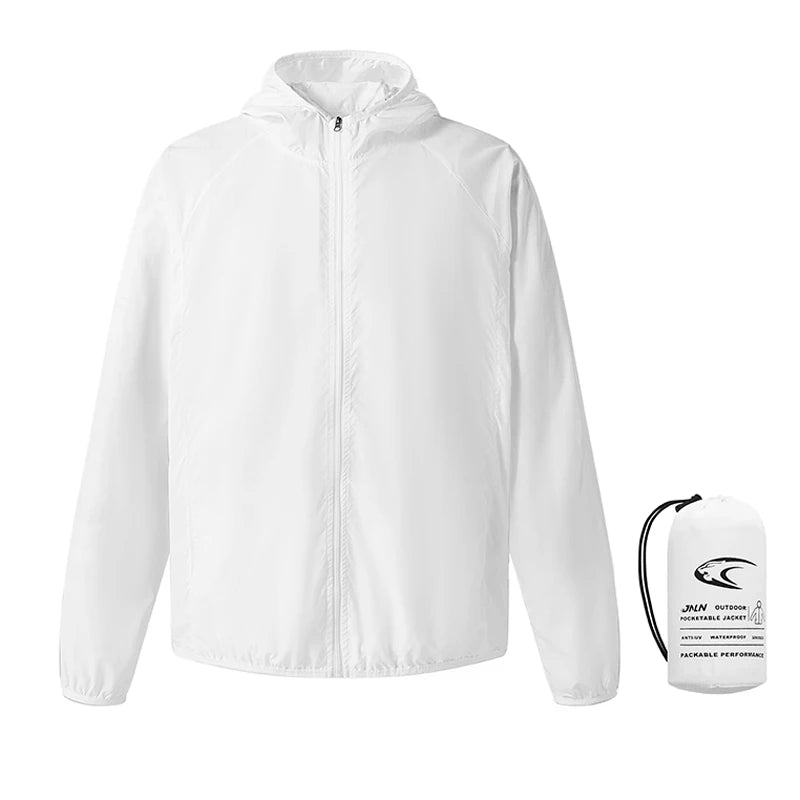 Women men lightweight waterproof jacket packable windbreaker with UPF 50 sun protection