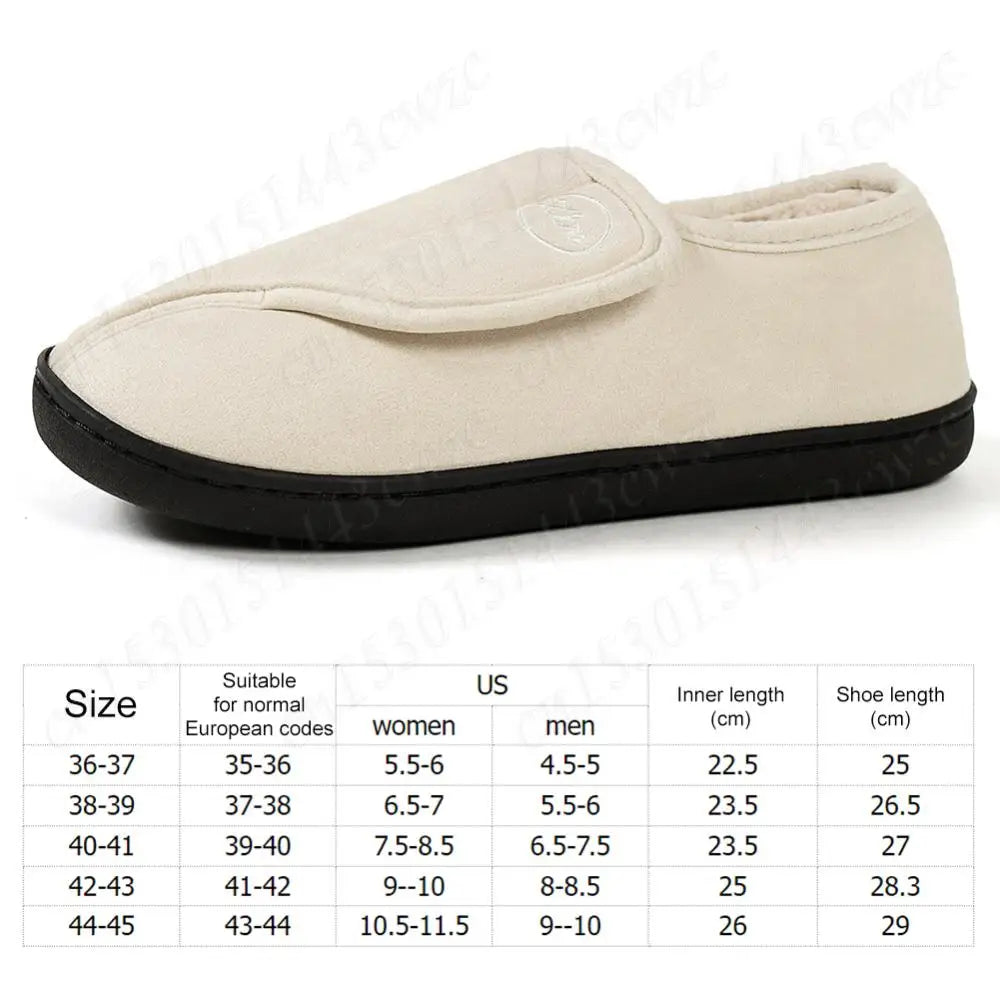 Men's Diabetic Slippers | Wide Fit, Suede Leather | Warm Plush, Non Slip Sole
