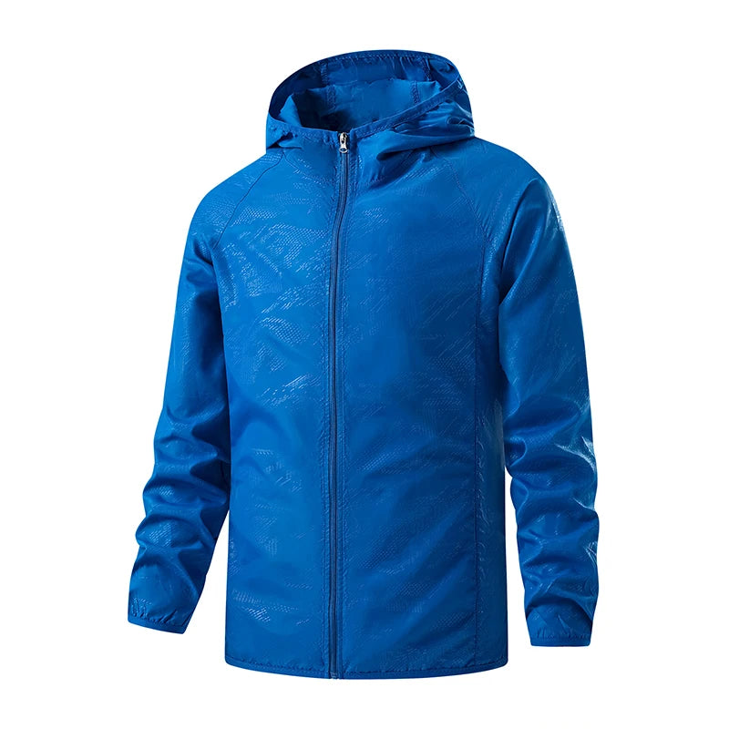 Women men lightweight packable waterproof windbreaker rain jacket UPF 50 sun protection