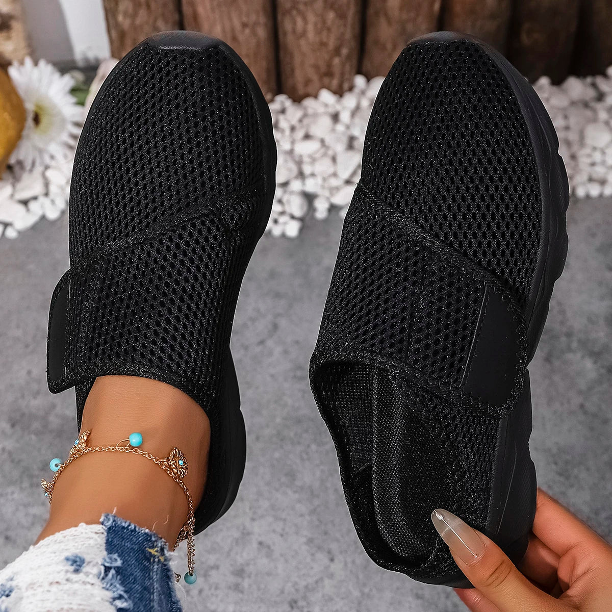 Extra Wide Slippers for Swollen Feet Womens Orthopedic Mesh Flat