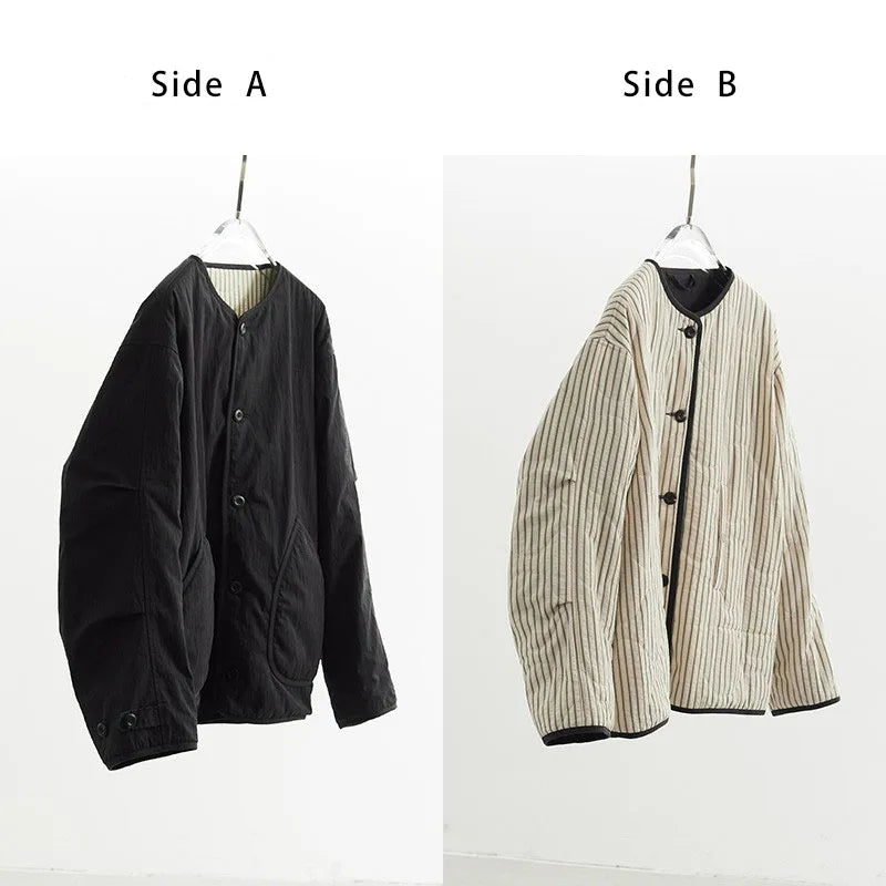 Women colour block puffer jacket reversible short petite fit