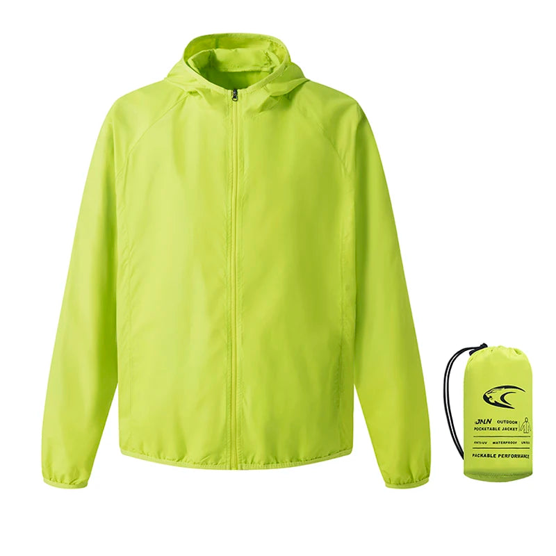 Women men lightweight waterproof jacket packable windbreaker with UPF 50 sun protection