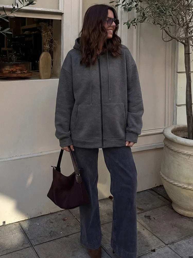 Women's Zip Hoodie | Long Sleeve, Large Pockets