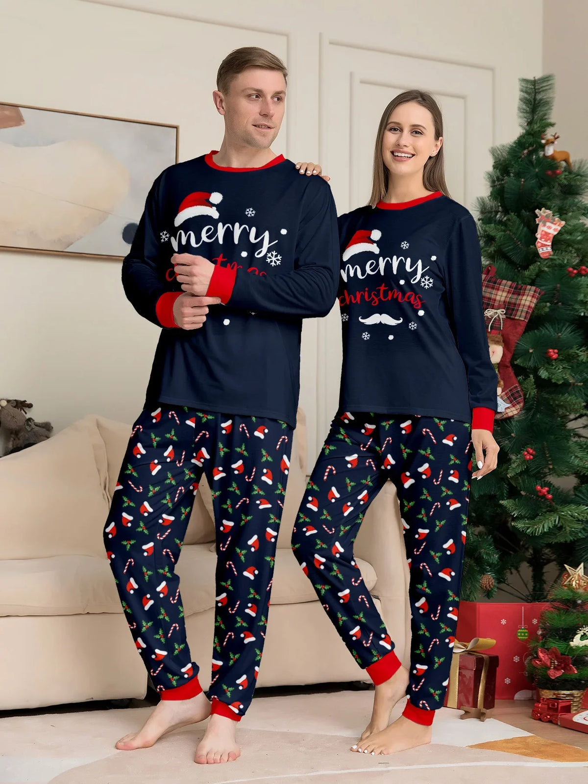 Christmas Pyjamas | Family Matching 2 Piece Outfit, Festive Xmas Print Set