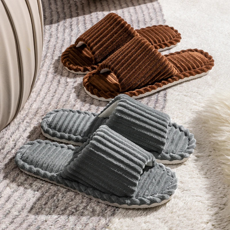 Men's Open Toe Slippers | Slip-On, Breathable | Indoor House Shoes