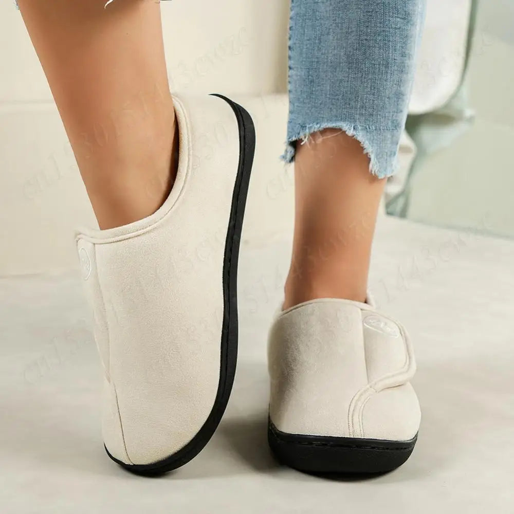 Men's Diabetic Slippers | Wide Fit, Suede Leather | Warm Plush, Non Slip Sole