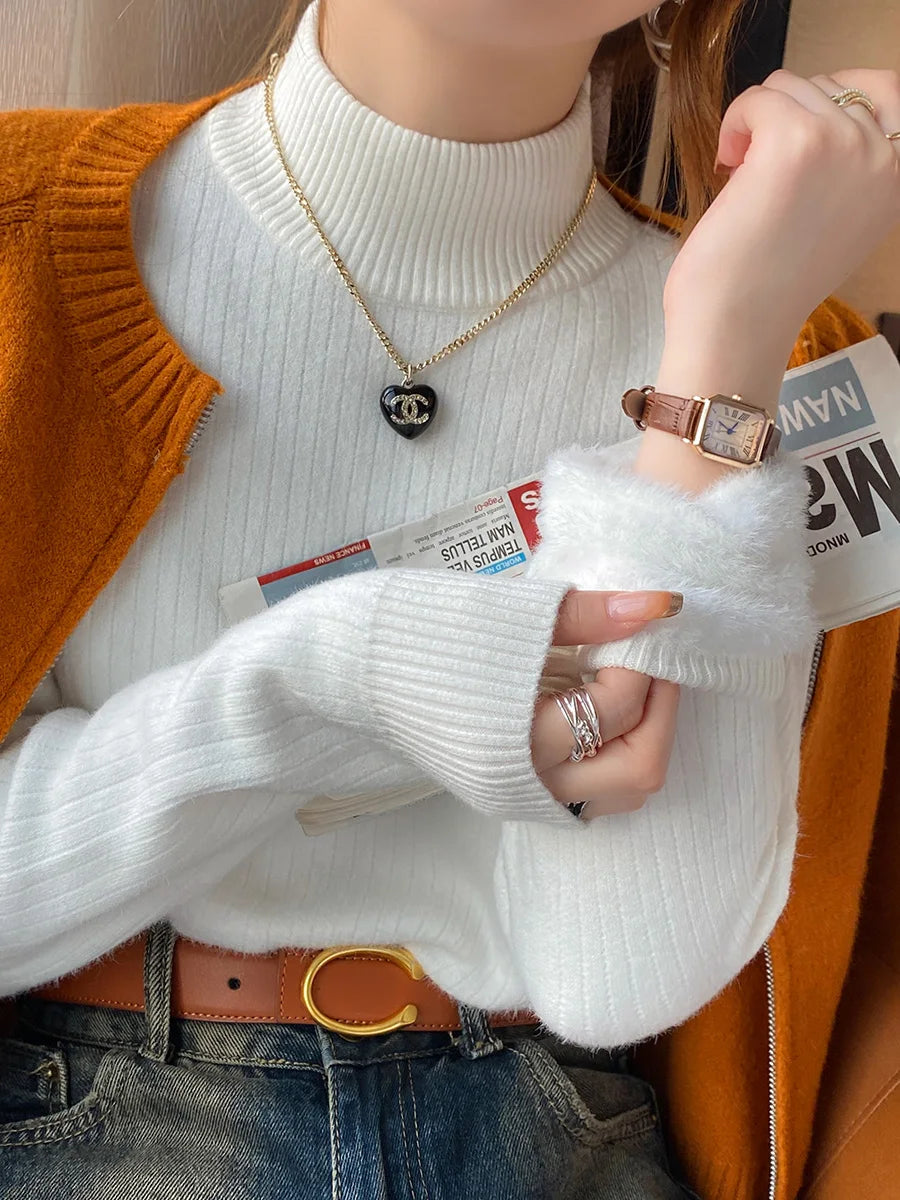 Women's Sweater | Polo Neck, Winter, Fleece Lined