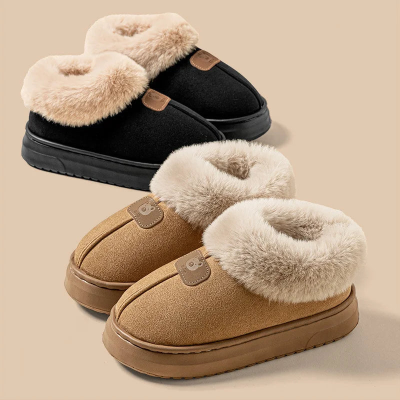 Womens Mens Winter Ankle Slippers | Fleece Lined Warm Plush Anti Slip