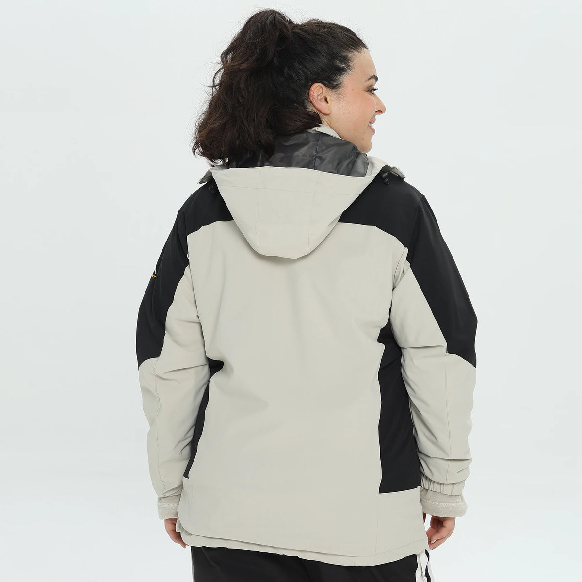 Womens 3 in 1 waterproof jacket fleece lined with hood, plus size windproof