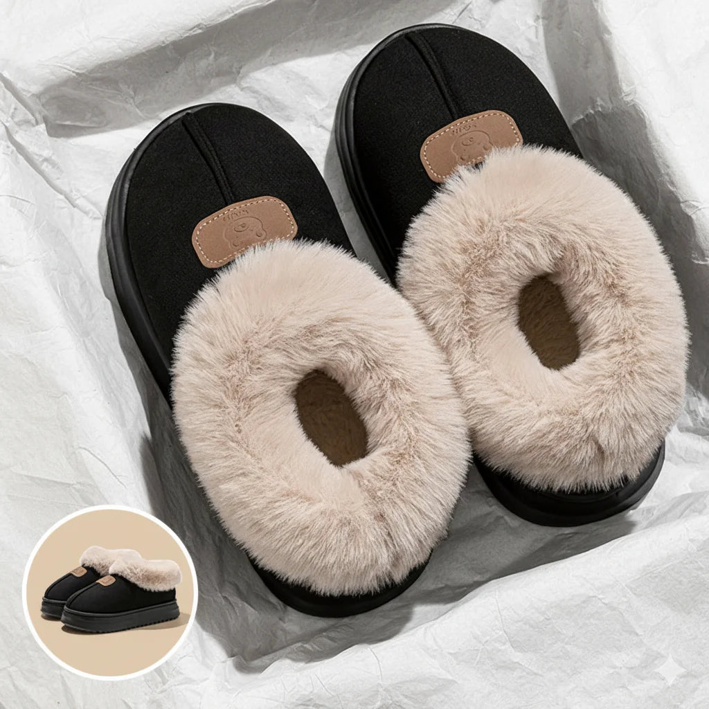 Womens Mens Winter Ankle Slippers | Fleece Lined Warm Plush Anti Slip