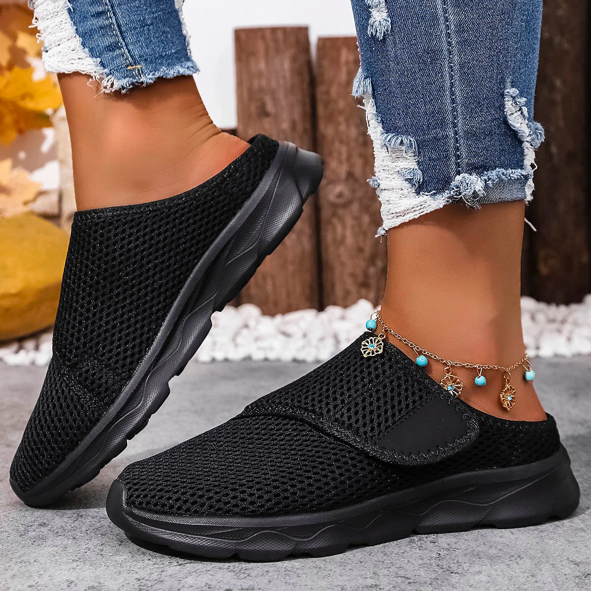 Extra Wide Slippers for Swollen Feet Womens Orthopedic Mesh Flat