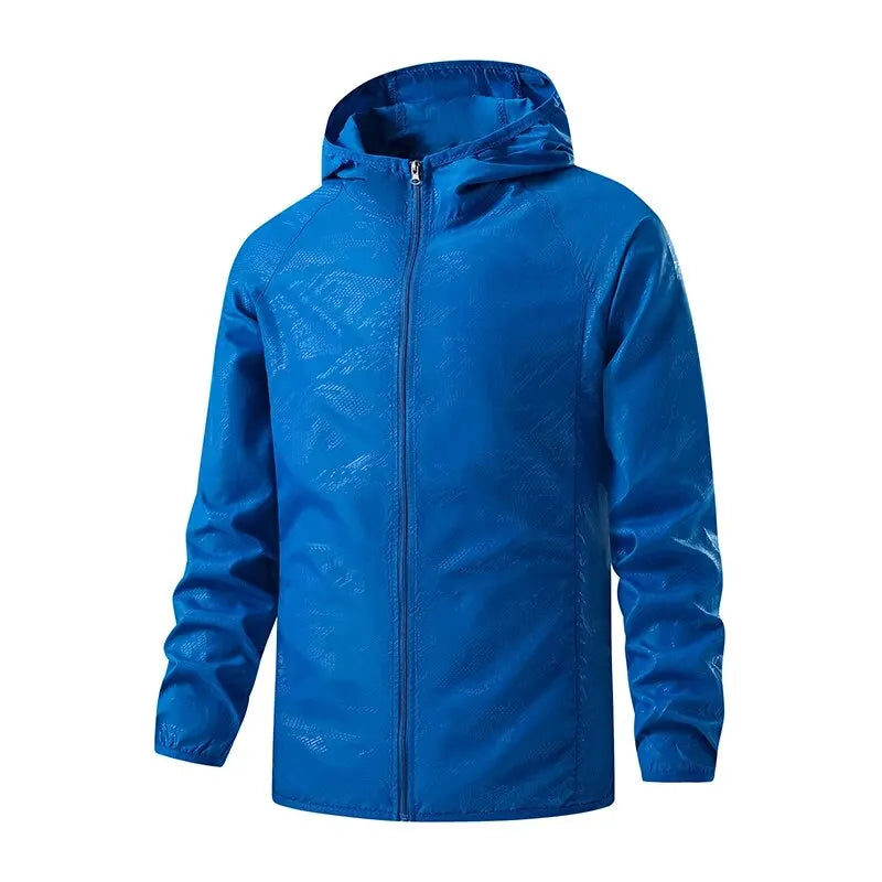 Unisex waterproof windbreaker jacket lightweight packable with UPF 40+ sun protection