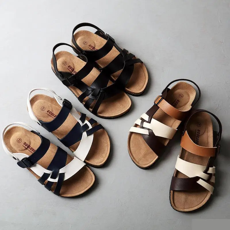 Women's Orthopedic Sandals | Leather, Arch Support | Black