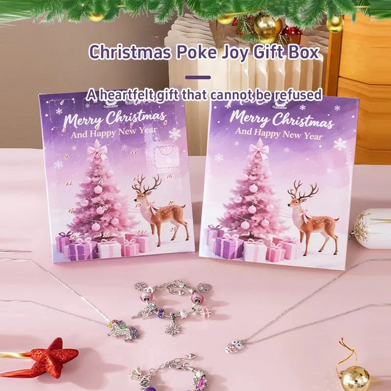 Charm Bracelet Advent Calendar Christmas Jewelry DIY Gift Box 24 Days
