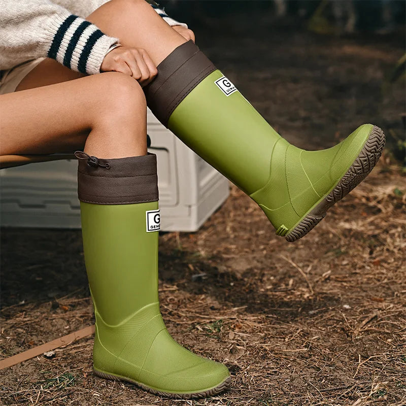 Wellies rain boots waterproof non slip knee high unisex