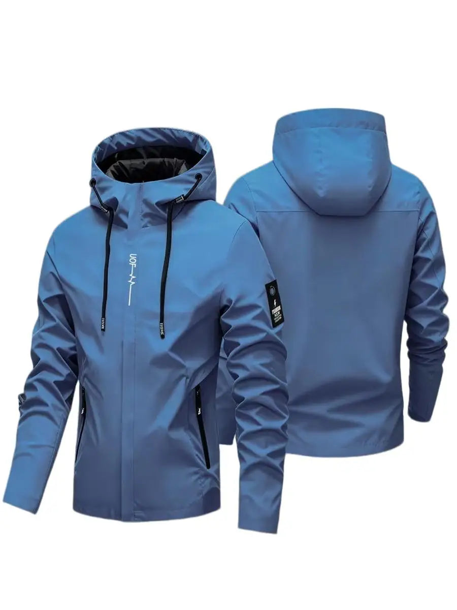 Mens Waterproof Rain Jacket with Hood | Softshell Windbreaker Coat