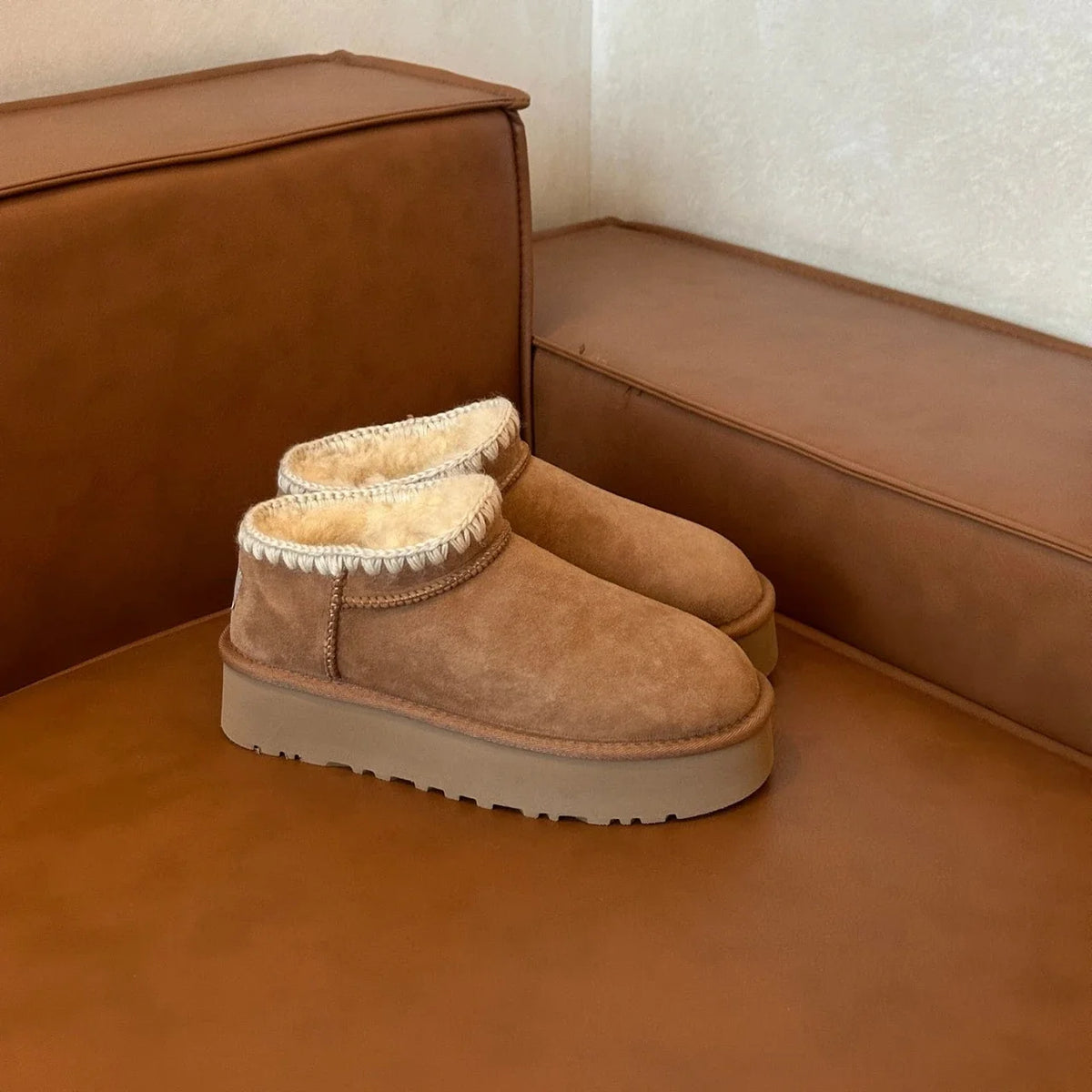 Women's Ankle Boots | Suede, Plush Lined | Winter Style, Flat Heel, Round Toe