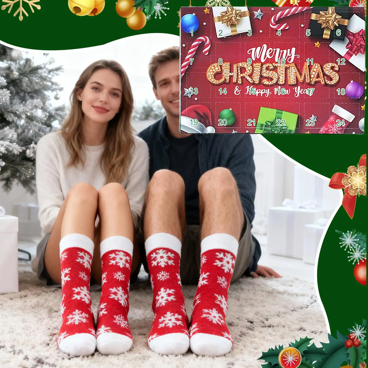 Sock Advent Calendar 24 Days Countdown 12 Pairs Winter Socks Unisex