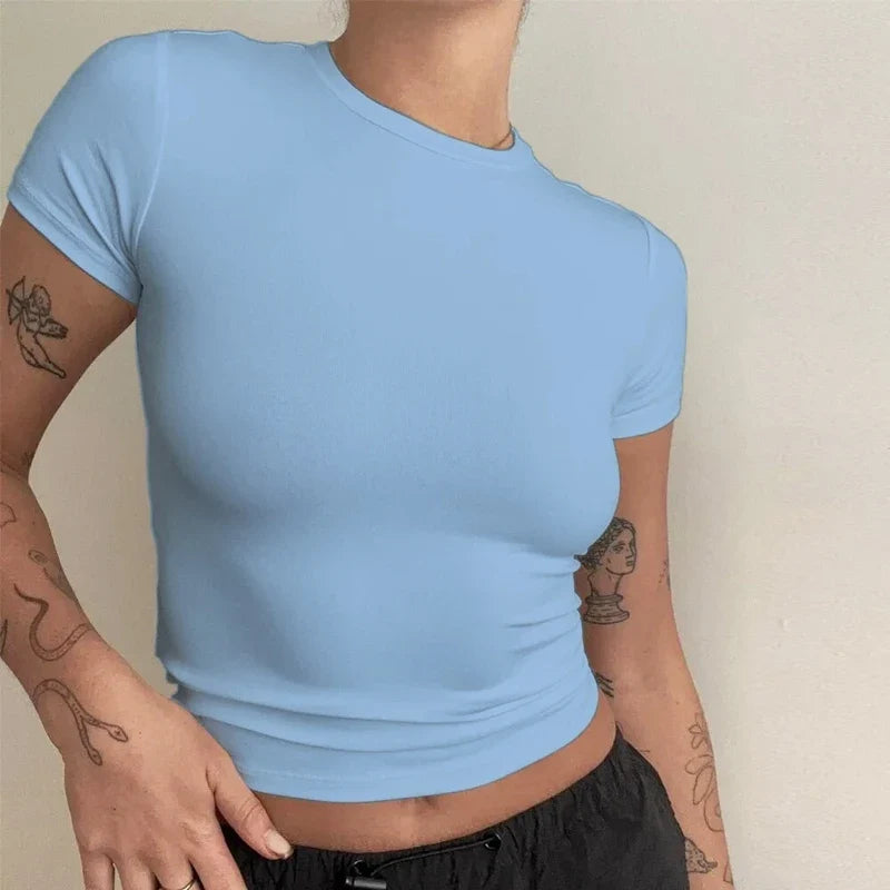 Women's T-Shirt | Short Sleeve, Fitted | Y2K, Mesh
