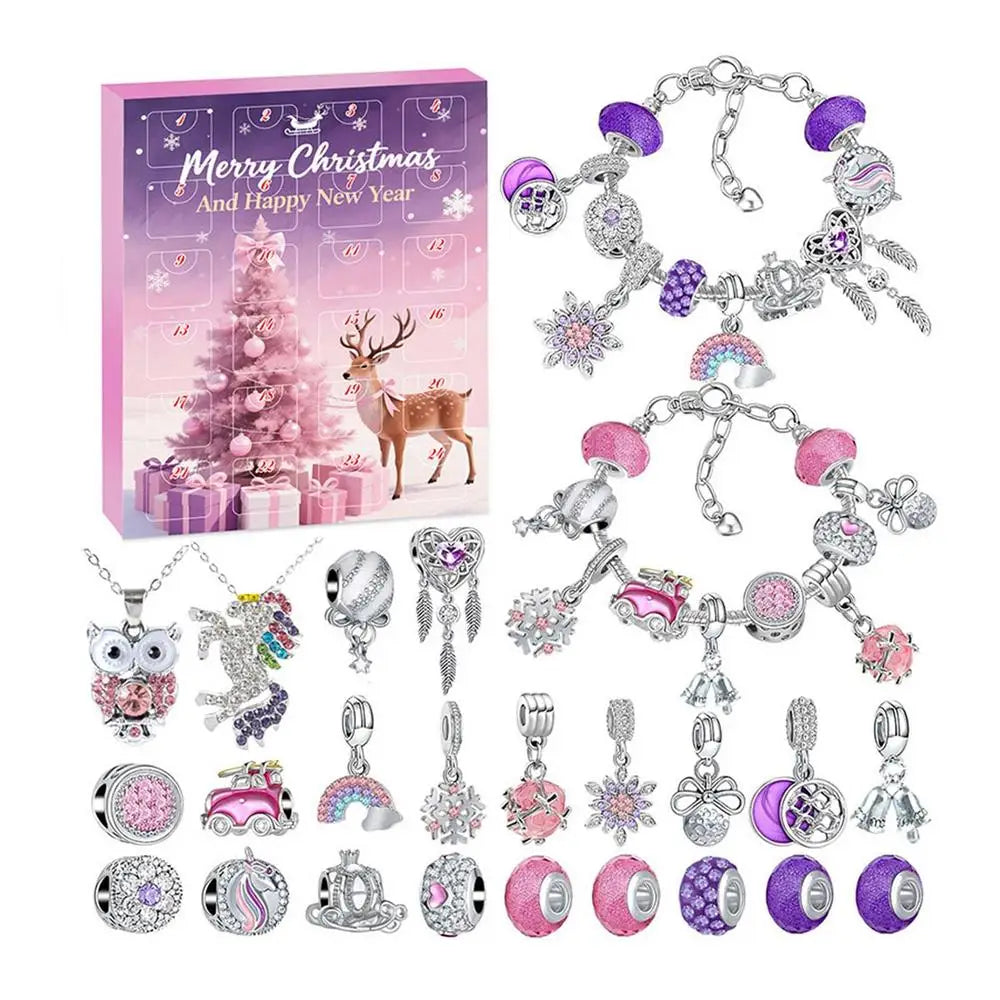 Jewelry Advent Calendar 24 Days Womens Earring Bracelet Set