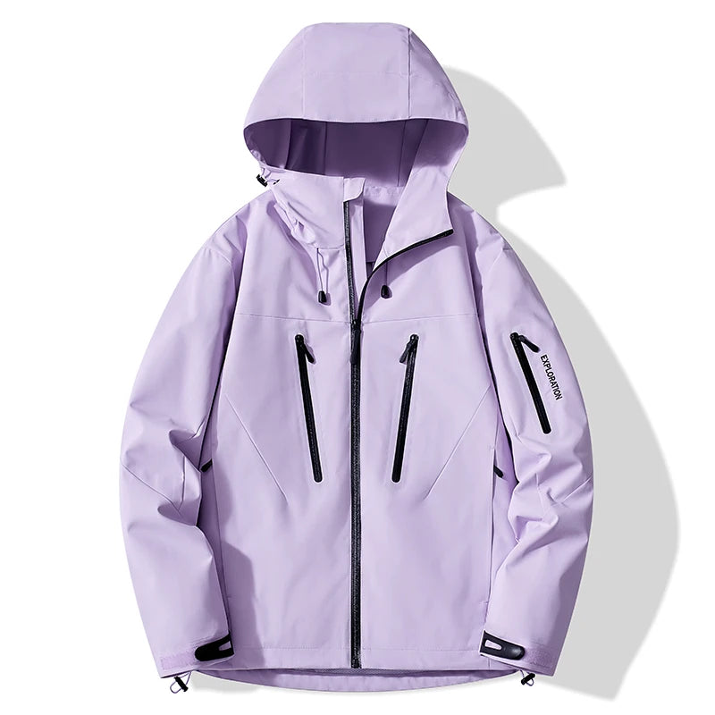 Women men waterproof jacket windproof hooded lightweight rain jacket