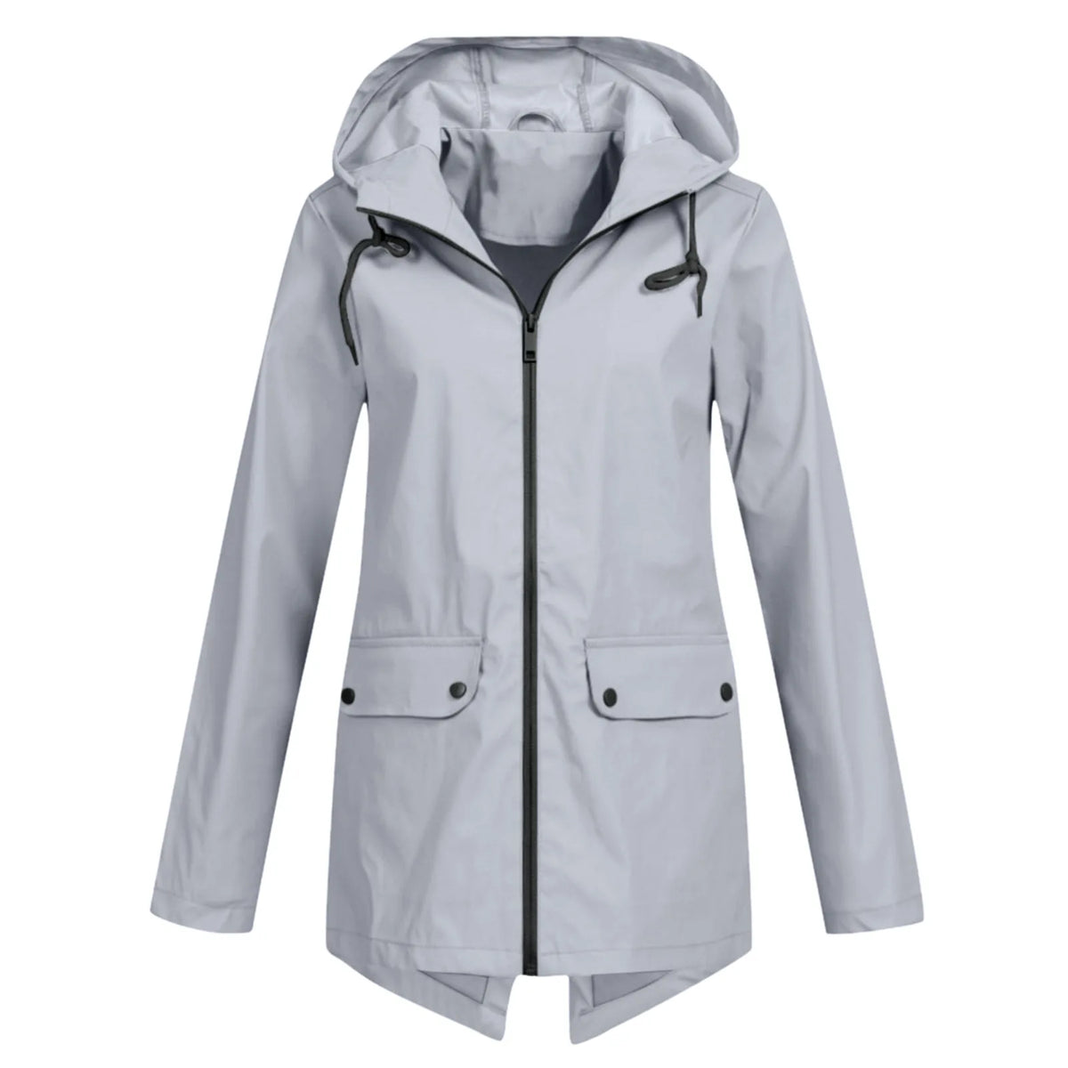 Women waterproof lightweight hooded rain jacket zip-up outdoor