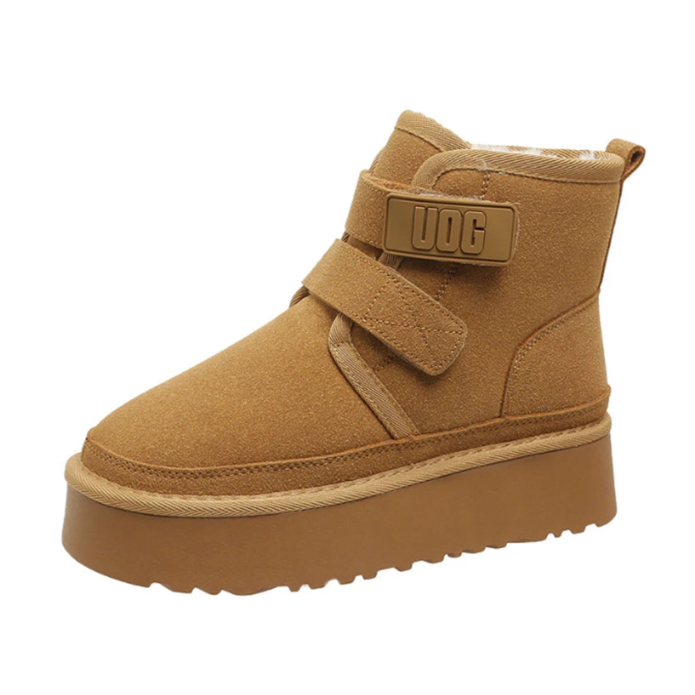 Women's Snow Boots | Suede, Waterproof | Plush Lined, Flat Winter Ankle Boots
