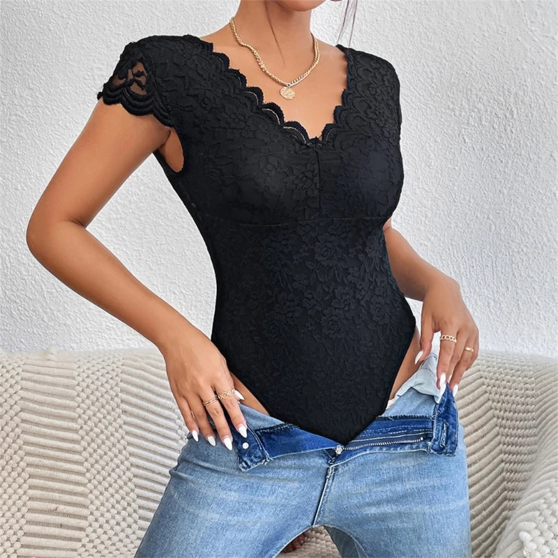 Lace Bodysuit | Sheer mesh lace, sexy one-piece | Women's lingerie
