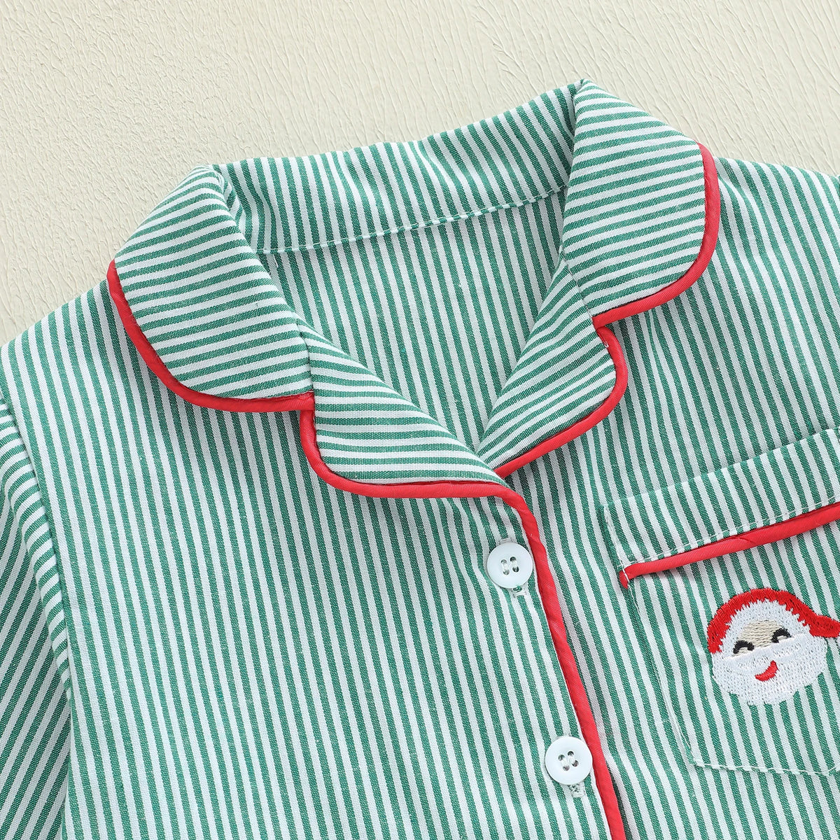 Kids Christmas Pyjamas | Striped Long Sleeve Top, 2 Piece Festive Set