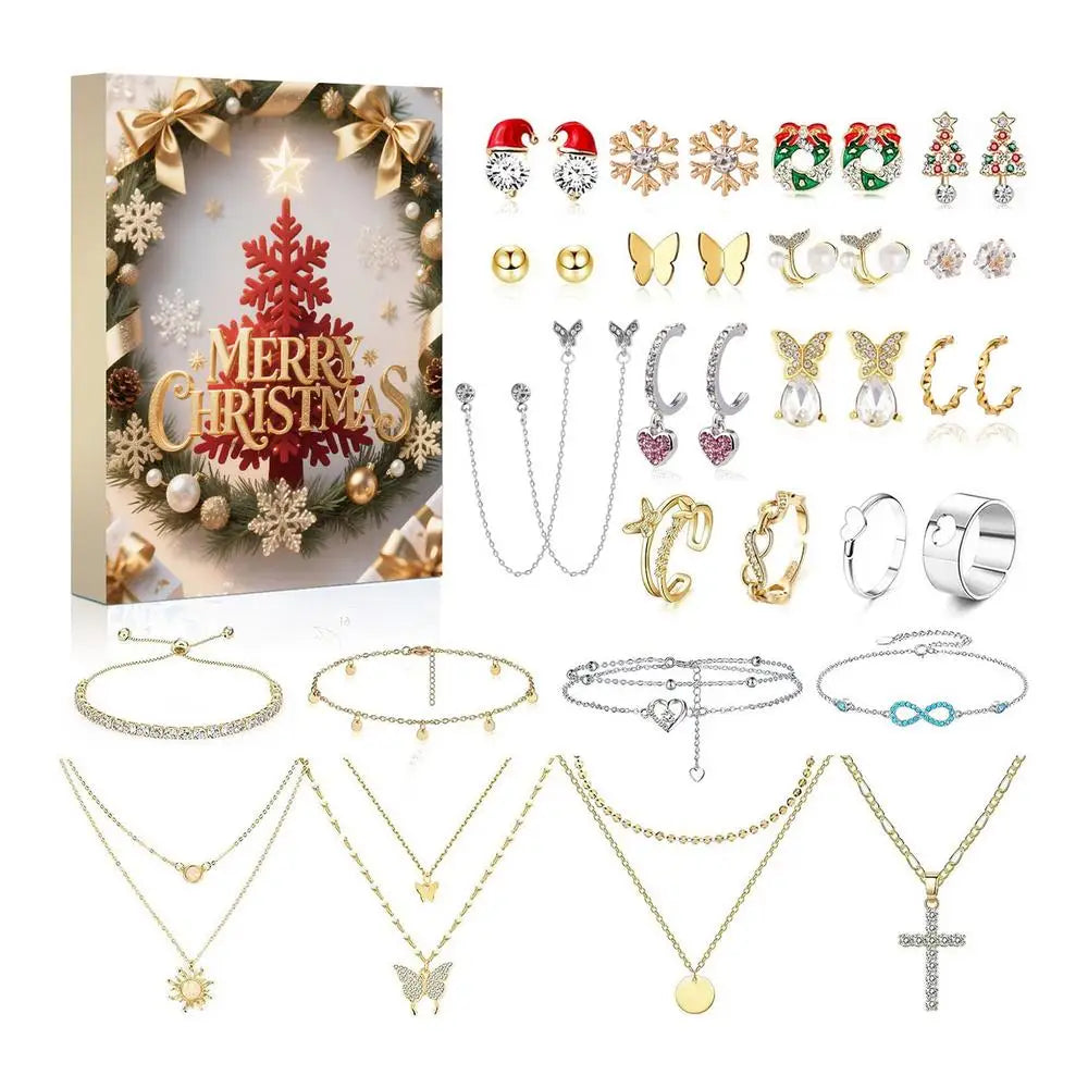 Jewelry Advent Calendar 24 Days Womens Earring Bracelet Set