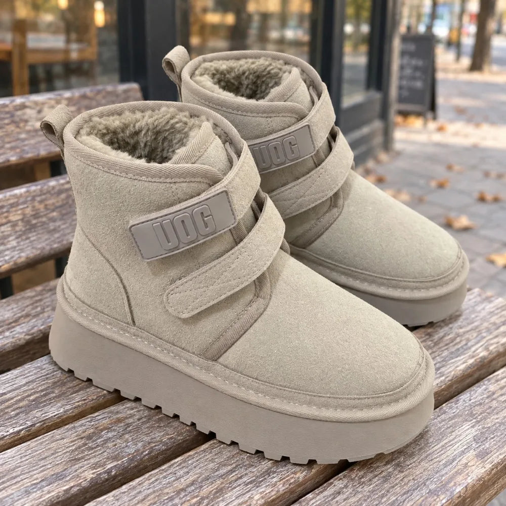 Women's Snow Boots | Suede, Waterproof | Plush Lined, Flat Winter Ankle Boots