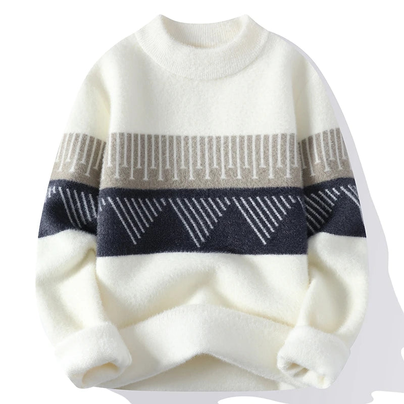 Christmas Jumper | Mens Casual Crew Neck Sweater, Warm Knitted Pullover