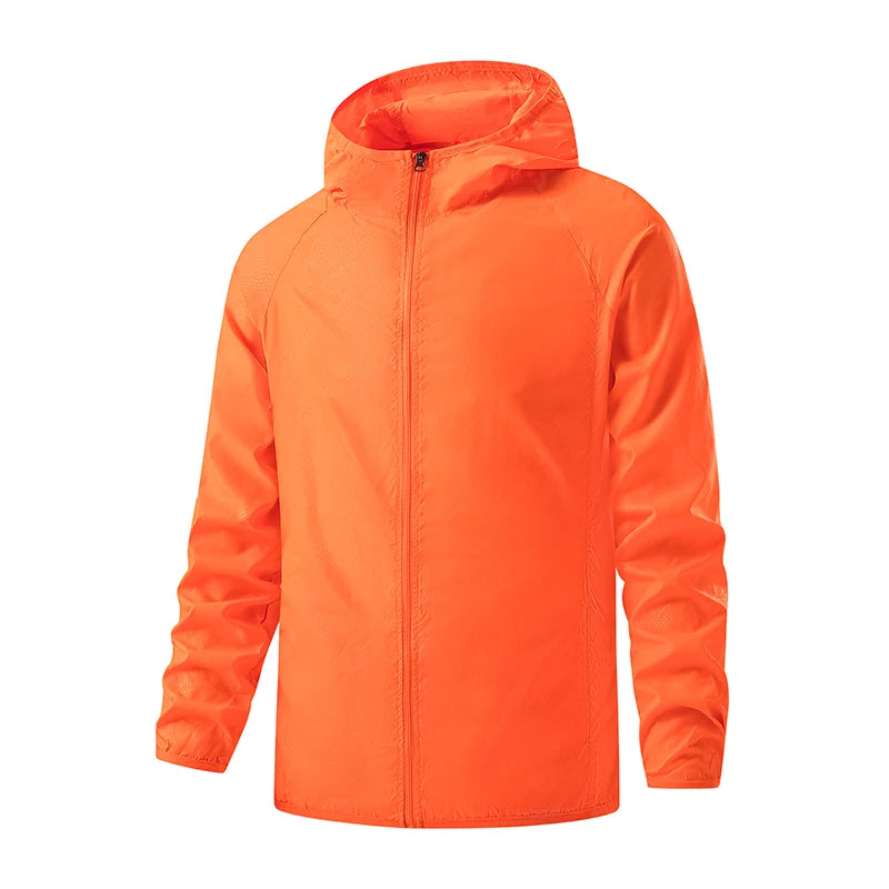 Women men lightweight packable waterproof windbreaker rain jacket UPF 50 sun protection