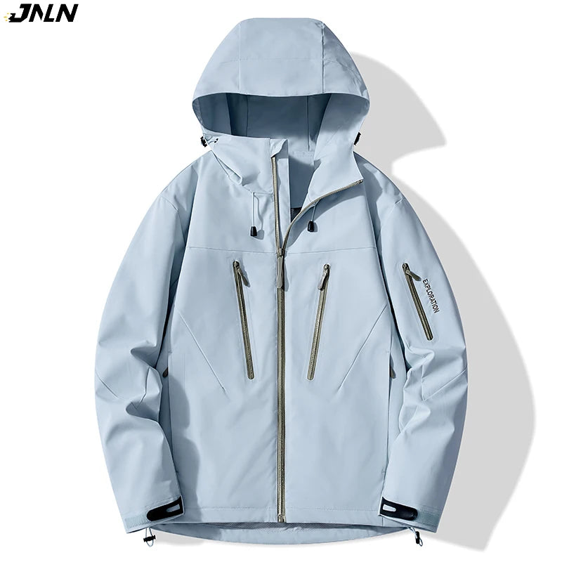 Women men waterproof jacket windproof hooded lightweight rain jacket